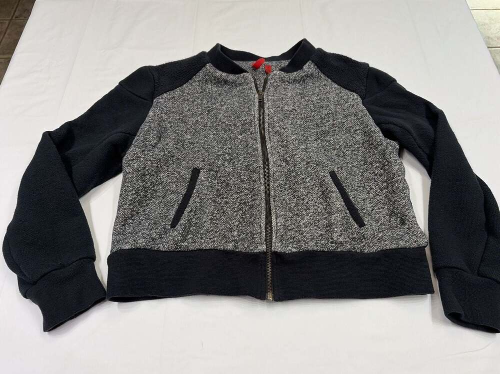 Knit Bomber Jacket L Full Zip Mixed Media 5/48